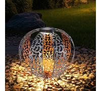 Lampada Solare Esterno Luce con Picchetto da Giardino Oro Orientale LED D.30 CM