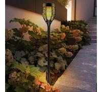 Luce con Picchetto Lampade da Percorso Fiaccola Solare Batteria IP44 Nero 53x