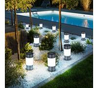 Luce con Picchetto Solare Lampione LED Per Esterni Acciaio Inox Piantana 9er Set