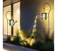 Luce con Picchetto Solare per Esterni LED Annaffiatoio Argento Chiodi Beet 2er