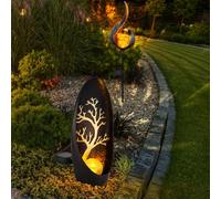 Luce con Picchetto Solare per Esterni LED Fiamma Baummuster Crackle Glas 2er Set