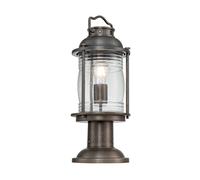 Luce con Piedistallo da Esterno Piantana Vetro Chiaro Alluminio Ottone Bronzo