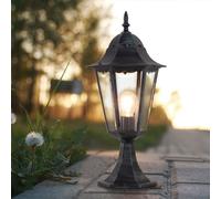 Luce con Piedistallo da Terra Esterni Verde Nero Vetro Chiaro Sentiero Allum E27 [EEK: Non valutato]