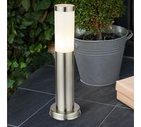 Luce con Piedistallo Lampione Esterni Acciaio Inox Piantana Dissuasore Argento