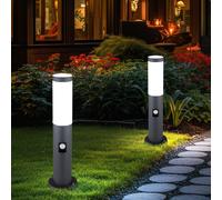 Luce con Piedistallo Lampione per Esterni da Pavimento Acciaio Inox H 45 CM 2x [EEK: Non valutato]