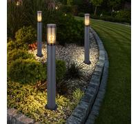 Luce con Piedistallo Piantana Esterni Acciaio Inox Antracite Rauch 1xE27 3er Set [EEK: Non valutato]