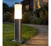 Luce con Piedistallo Piantana Esterni Lampione Acciaio Inox LED Argento Opale H