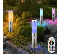 Luce con Piedistallo Piantana Esterni Telecomando Dimmerabile IP44 RGB LED 4er [EEK: F]