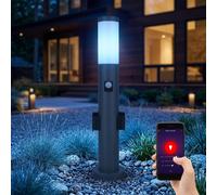 Luce con Piedistallo Piantana Lampada per Esterni Cortile Movimento Presa Ápp