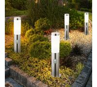 Luce con Piedistallo Piantana Lampada per Esterni Movimento IP44 Inox Silber 4er