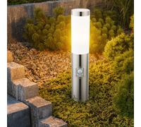 Luce con Piedistallo Piantana Lampione Giardino Movimento Acciaio Inox IP44 E27