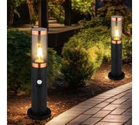 Luce con Piedistallo Piantana per Esterni Movimento Acciaio Inox Rame Nero 2x [EEK: Non valutato]