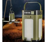 Luce da campeggio portatile esterna solare Ricarica solare Pieghevole 2000mAh Power Bank Display intelligente Lampada da tenda sospesa portatile