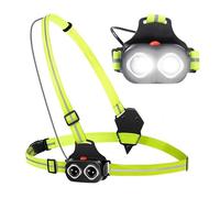 Luce da corsa con riflettori, lampada da corsa ricaricabile, USB, 350 lumen, 2 modalità, per sport, jogging, petto, impermeabile, luce posteriore rossa, LED XPG, per campeggio, ciclismo, corsa