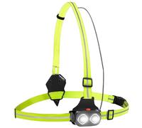 Luce da corsa con riflettori, lampada toracica con 2 bracciali riflettenti, 3 livelli di dimmerazione, 2 perline per lampada, lampada toracica ricaricabile USB per jogging, impermeabile, angolo di