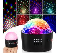 Luce da Discoteca LED 7 Colori Lampada da Stelle Bambini Proiettore Stelle Luci Disco Palla con USB Notturna Luce Discoteca per Feste Festival DJ Bar Club Nuziale Spettacolo Capodanno Halloween