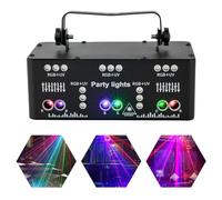 Luce da discoteca per feste con telecomando, 15 fori di luce LED + 6 fori di luce laser, 4 modalità (suono/stroboscopio/automatico/DMX), funzione di memoria automatica, per bar, karaoke e feste