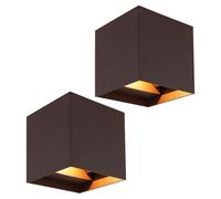 Lampada Applique per Esterni Frontale Ruggine Up Down da Giardino H 10cm 2er Set [EEK: Nicht bewertet]