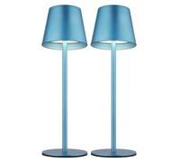 Luce da esterno Lampada da tavolo ricaricabile Touch dimmer Bottiglia superiore CCT, blu, USB-C, LED 3W 200Lm bianco caldo-freddo, DxH 11,5x36 cm, set di 2
