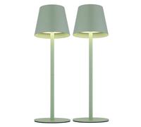 Luce da esterno Lampada da tavolo ricaricabile Touch dimmer Bottiglia superiore CCT, verde, USB-C, LED 3W 200Lm bianco caldo-freddo, DxH 11,5x36 cm, set di 2