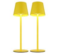 Luce da esterno Lampada da tavolo ricaricabile Touch dimmer Bottle top CCT, giallo, USB-C, LED 3W 200Lm bianco caldo-freddo, DxH 11,5x36 cm, set di 2