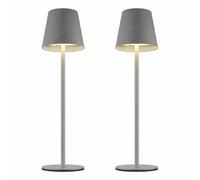 Luce da esterno Lampada da tavolo ricaricabile Touch dimmer Bottle top CCT, grigio, USB-C, LED 3W 200Lm bianco caldo-freddo, DxH 11,5x36 cm, set di 2