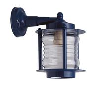 Luce Da Esterno Parete E27 Ottone Vetro IP23 H 24 Cm Blu Maritim Lampada Porta