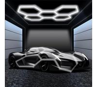 Luce da Garage A LED Esagonale da 192W, 5 Luci A Nido d'Ape, Alta Luminosità, Luce Meravigliosa, Negozio di Bellezza per Auto, Bar, Negozio, Palestra, Officina, Ampia Tensione Aluminum+PC Lamp Body