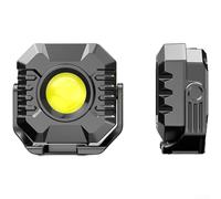 Luce da lavoro a LED COB ricaricabile, 500 lm, torcia da campeggio con 7 modalità, base magnetica, ricarica di tipo C, compatta per escursioni, giallo (B)