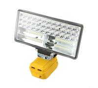 Luce da lavoro dinamica senza fili alimentata da compatibilità con batteria da 20 V, offre due comode opzioni di ricarica USB (8 pollici)