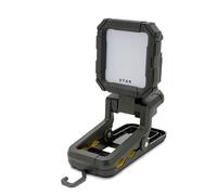 Luce da lavoro LED Ricaricabile 10W 1000lm, Faretto a Batteria con Pinza e Base Magnetica impermeabile IP54, Faretto LED Pieghevole e Rotante 360°, Faro a Batteria per Officina, Garage e Lavori