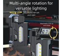 Luce da lavoro magnetica nera con ricarica USB display LCD batteria e rotazione [EEK: A+]