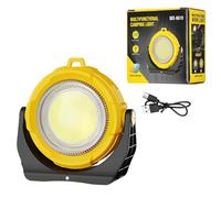 Luce da lavoro ricaricabile gialla da 900 mAh, proiettore portatile con forte base magnetica, stroboscopica di emergenza, regolabile a 180 gradi, involucro in ABS, per uso esterno e riparazioni