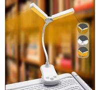 Luce da Lettura 360° Flessibile Luce per Lettura Lampada da Lettura a Doppia Testa USB Ricarica 3 modalità di Temperatura Colorei Tocca Controllo 8 Luminosità Regolabili per Libri,Tablet,Letto