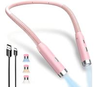 Luce da lettura a LED, 3 colori e 9 luminosità, regolabile, pieghevole, ricaricabile tramite USB, luce per libri per leggere a letto, lavorare a maglia, uncinetto, campeggio, lavoro, regali per gli