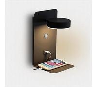 Luce da Lettura A Parete A LED Dimmerabile, Lampada da Lettura Moderna da Comodino da 12 W Apparecchio di Illuminazione da Parete A LED Ruotabile A 330° con Interruttore E Porta di RI, Black