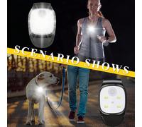 Luce da molletta USB, luce bianca e luce rossa di avvertimento per la corsa notturna all'aperto - ricaricabile, 4 modalità di illuminazione, portatile e leggera nero,Rosso (tipo silicone),Rosa (silico