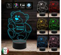 Luce da notte bambini Lampada led personalizzata 7 colori selezionabili ORSETTO [EEK: A++]