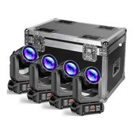 Luce da Palco a Prisma a 18 Facce da 100 W/150 W (8 GOBO E 8 Colori), Mini Luci da Dj a Testa Mobile Compatte + Custodia da Viaggio, per Dj, Concerti, Feste, Matrimoni, Bar 150W-4PCS