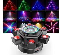 Luce da Palcoscenico 150W Testa Mobile Beam, RGBW LED Discoteca Effetto Palla Magica con Telecomando Luce da Festa DMX512 Stroboscopico per Halloween KTV DJ Matrimonio