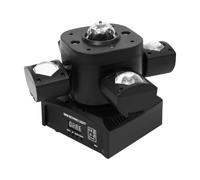 Luce da palcoscenico con testa mobile, 80 W, per feste, famiglia, matrimoni | Luce per feste con 2 flash e 2 luci blu e rosse, LED RGB a 4 bracci, mini luce da discoteca 4 in 1, in plastica e ferro