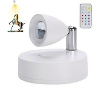 Luce da parete a LED | di accento Ricaricabili da 7,9 cm | Processetti Senza Fili Con Telecomando | 1000 mAh Battery Uplight Per Les, Montatura Di Nastro Facile, Illuminazione Regolabile Per