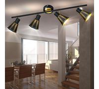 Luce da Parete Plafoniera Mobile Faretto da Muro Lampada Letto Oro Nero