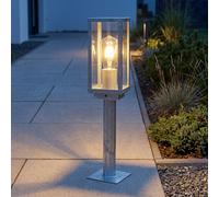 Luce Da Percorso In Alluminio Zincato E27 IP44 Con Sensore Crepuscolare 50 Cm