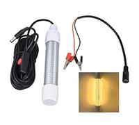 Luce da pesca a 126 LED, lampada subacquea per la pesca sommergibile, luce per la ricerca di pesci notturna impermeabile IP68 da 1000 lm con 13 W AC 12-36 V per gamberi, calamari, (Luce calda)