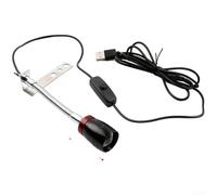 Luce da pesca a LED con supporto flessibile a collo di cigno doppia uscita blu bianca funzione zoom regolabile e custodia in lega di alluminio per una maggiore durata (E)