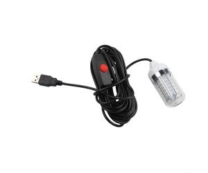 Luce da pesca subacquea a led con porta USB, lampada sommergibile da 5 V per pesca notturna, ponte barca e uso acquario, verde bianco blu giallo colori (blu.)