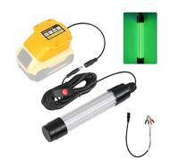 Luce da pesca verde subacquea compatibile con batteria Dewalt da 20 V, luci LED subacquee per attirare crappie e calamari, 13 W, 1512 lumen, luce verde per banchina (senza batteria)