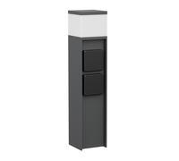 ledscom.de Luce di sentiero/bitta PODEL per esterni, IP44, 39 cm, antracite, 1x G9 max. 10W, 2 prese