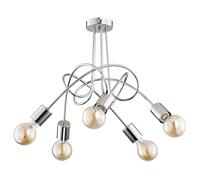 Luce Da Soffitto 5 Luci Retro Cromata Metallo E27 50 cm Deckenlampe